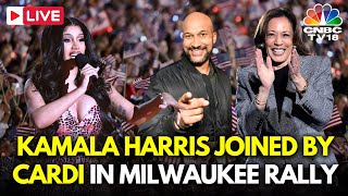 Kamala Harris LIVE Cardi B and Keegan Michael Join with Harris in Milwaukee Rally  Trump  N18G [upl. by Gleason]