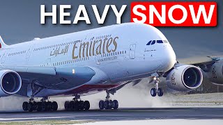 SNOW Aftermath at Manchester Airport  3 Minutes of 4K Aviation [upl. by Haimaj985]