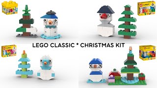 CHRISTMAS TREE and SNOWMAN Lego classic 10692 10693 10694 10695 ideas How to build easy [upl. by Nahtanhoj715]