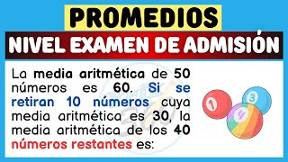 Promedios  Media Aritmética  Ejercicio Nivel Examen de Admisión📄 [upl. by Hart]