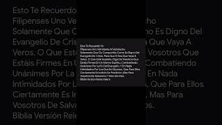 Esto Te Recuerdo Yo Filipenses Uno Veintisiete Al Veintiocho Solamente Que Os Comportéis [upl. by Estrellita]