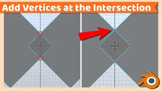 Create Vertex at the Intersection of Two Edges  Blender Tutorial [upl. by Hills]