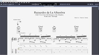 吉他譜F Recuerdos De La Alhambra 阿爾罕布拉宮的回憶 Memories of the Alhambra Guitar Pro 8 [upl. by Pearson]
