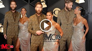 Calvin Harris amp His Wife Vick Hope Make their Red Carpet Debut at the Grammys 2024 [upl. by Alpheus]