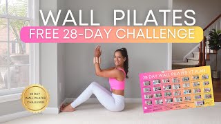 28 Day Wall Pilates Challenge for Beginners  Build Core Strength at Home [upl. by Ninahs805]