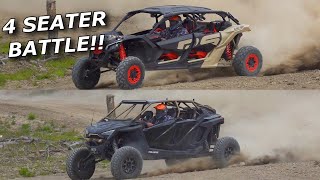 Maverick X3 XRS RR vs Polaris RZR Pro XP 4 seat LONG TRAVEL BATTLE [upl. by Selmore]