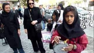 IranYoung girl singing in front of Jomeh BazarTehran2011 [upl. by Ameerahs]