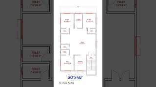 30x48 floor plan  home plan  ghar ka design floorplan short [upl. by Arikahs]