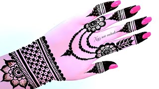 Mehndi design simple back hand new  mehandi design  mehandi  mehandi ki design [upl. by Renault]