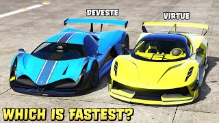 GTA ONLINE  DEVESTE EIGHT vs VIRTUE  Which is Fastest [upl. by Nnoj4]