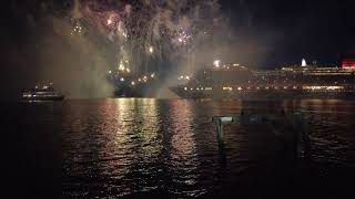 QUEEN ANNE Fireworks Maiden Voyage Southampton 3 May 2024 [upl. by Efrem]