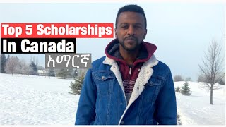 Top 5 Scholarship for International Students in Canada [upl. by Nelrac718]