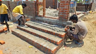 Stairs TechnologyMain Entrance 2BHK Steps Build Accurately with BricksStairs Construction [upl. by Bekha]