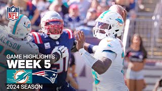 Miami Dolphins vs New England Patriots  2024 Week 5 Game Highlights [upl. by Colson]