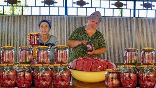 BEEF COOKED IN A GLASS JAR PREPARATION FOR WINTER [upl. by Noivart]