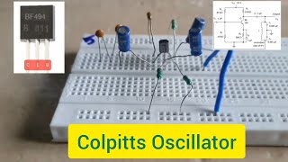 Colpitts oscillator  Circuit diagram  Diploma  Btech Experiment  Breadboard  LC Oscillator [upl. by Fatma]