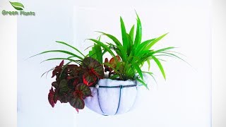 Easy Wire Hanging Flower pot Planter at HomeGREEN PLANTS [upl. by Ecirtnuahs]