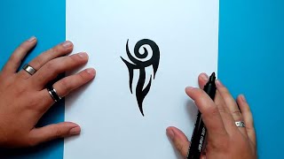 Como dibujar un tribal paso a paso 135  How to draw one tribal 135 [upl. by Enelrae580]