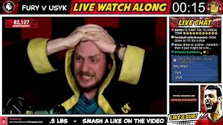 USYK ALMOST KOs FURY CRAZY 9th ROUND REACTION Flying Pig [upl. by Buna]