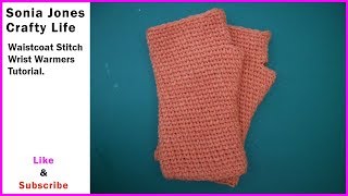 Waistcoat stitch wrist wamers [upl. by Tenneb697]