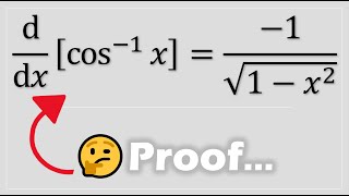 Derivative arccosx Proof [upl. by Neerac]