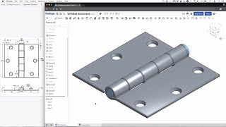 OnShape 3D Modeling Hinge Tutorial Exercise [upl. by Alahcim38]