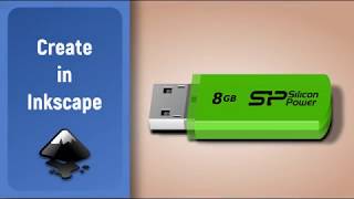 Inkscape Speed Art Vector FlashDrive [upl. by Harlene]