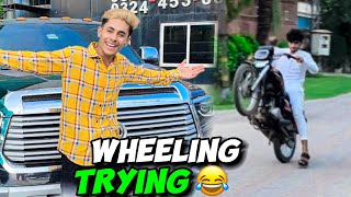 Dosto ko wheeling sikha🤣dee  full funny vlog [upl. by Avot399]