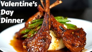 Full Valentines Day Dinner From Start To Finish  Glazed Lamb Chops Recipes MrMakeItHappen [upl. by Ibbetson858]