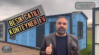 BEŞİK ÇATILI 24 METREKARE 1 ODA 1 SALON EV KONTEYNER [upl. by Corby]