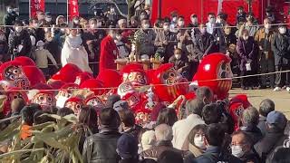 2023年群馬県前橋市初市祭り前橋八幡宮お焚きあげ前半前橋八幡宮だるま お焚きあげ [upl. by Madanhoj]