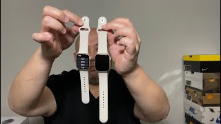 Apple Watch Series 7 Starlight 41mm VS 45mm Comparison Video [upl. by Ardnoel]