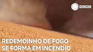 Redemoinho de fogo se forma em incêndio no Mato Grosso [upl. by Inava571]