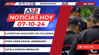 🔴 EnVivo Aumentan masacres en Colombia otro líder social asesinado tutela contra Minsalud [upl. by Funda]