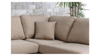 Poundex F7605 Bobkona Dervon LinenLike Left or Right Hand Chaise Sectional Set with Ot [upl. by Tomchay]