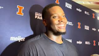 Nebraska postgame Illini offensive lineman Brandon Henderson [upl. by Zysk973]