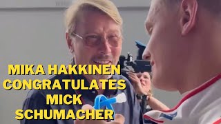 Mika Hakkinen congratulates Mick Schumacher after his first points in Formula 1  BrtishGP [upl. by Anilrac]