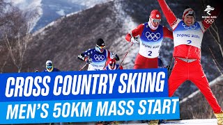 CrossCountry Skiing Mens 50km Mass Start Free  Full Replay  Beijing2022 [upl. by Uol719]