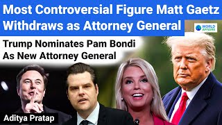 Donald Trump Picks Pam Bondi As US Attorney General After Matt Gaetzs Withdrawal  World Affairs [upl. by Omolhs790]