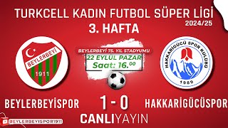 Beylerbeyispor  Hakkarigücüspor I Turkcell Kadın Futbol Süper Ligi 202425 I 3 Hafta [upl. by Ecirpak]