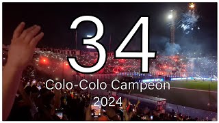 Celebración Completa de la 34  ColoColo Campeón 2024 [upl. by Draneb375]