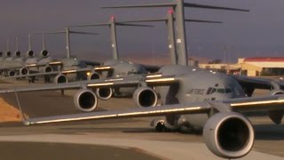 Travis AFB Mass Launch of Lockheed C5M Super Galaxy amp Boeing C17 [upl. by Ydnih]