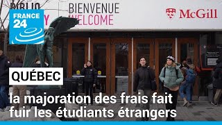 Québec  la majoration des frais fait fuir les étudiants nonQuébécois • FRANCE 24 [upl. by Apicella]