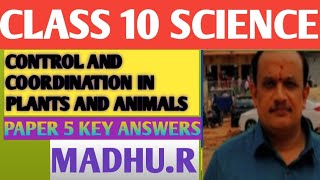 CLASS 10 SCIENCE CONTROL AND COORDINATION UNIT TEST PAPER 5 KEY ANSWERS [upl. by Dumas]