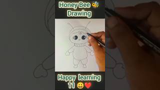 Honey Bee 🐝 drawing easy shortsviralvideo shortvideo drawing [upl. by Eneja]