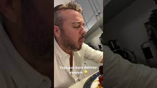 Kuru patlıcan dolmasını yiyorum yemek yemektarifleri dolma keşfet [upl. by Desberg387]