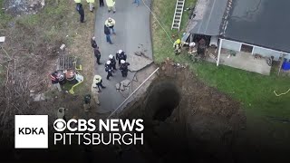 Pennsylvania woman believed to have fallen into sinkhole while searching for cat [upl. by Sheaff367]