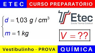 Vestibulinho ETEC 2025 🎯 Correção da Prova de QUÍMICA etec 2024 BoraETEC [upl. by Wandie]