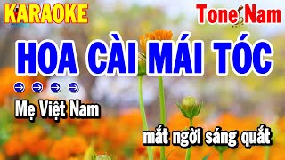 Karaoke Hoa Cài Mái Tóc Tone Nam Cha Cha Hay Dễ Hát  Thanh Hải [upl. by Eyk]