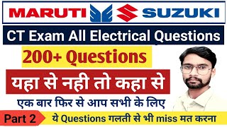 Uncover the Secrets MustKnow Electrical Questions for Maruti Suzuki CT Exam 2024 [upl. by Rolando]